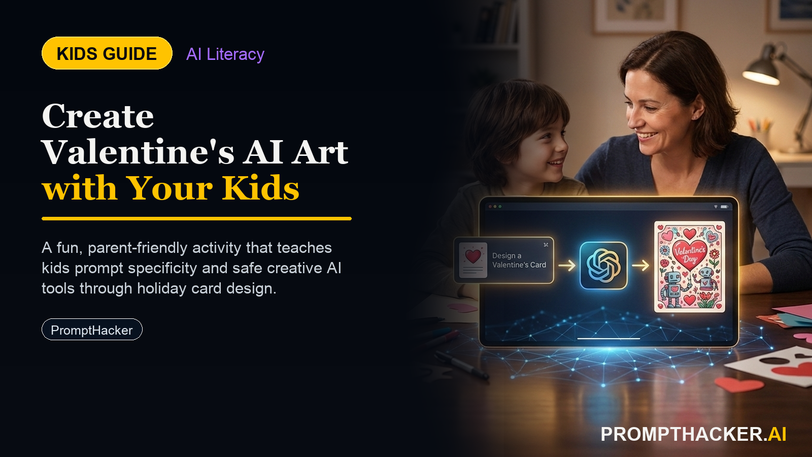 valentines ai art card kids ages 8 16