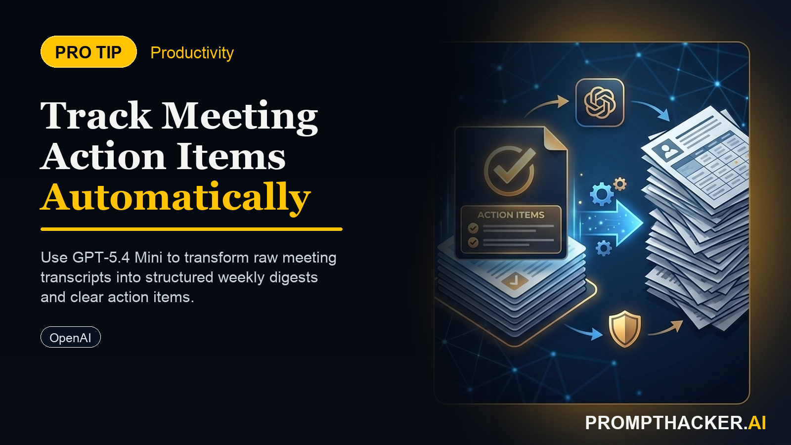 weekly meeting digest action tracker gpt 5 4 mini