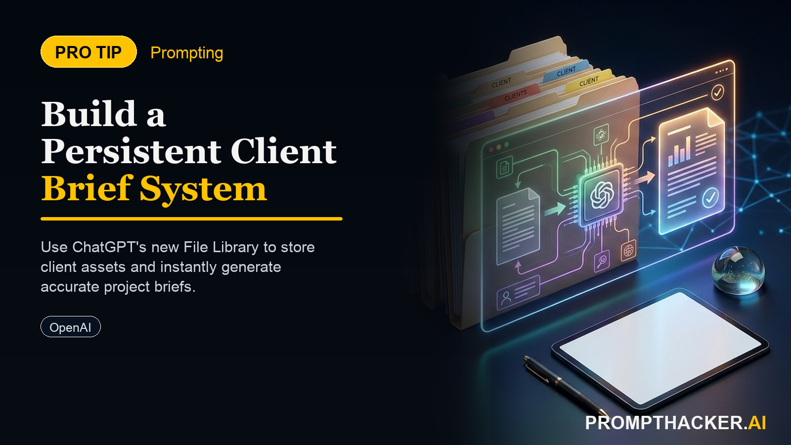 pro tip chatgpt file library client brief system