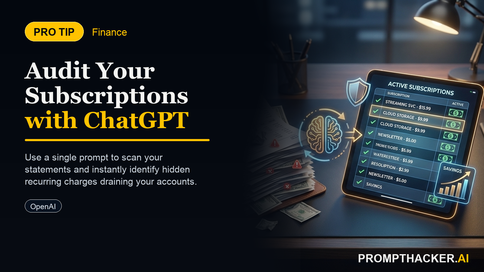 chatgpt personal finance subscription audit