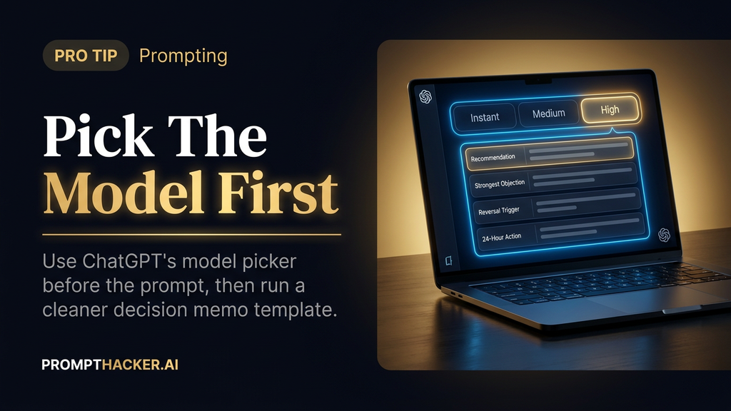 pro tip chatgpt model picker decision memo