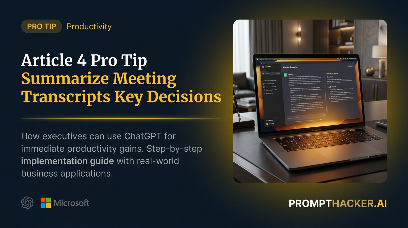 pro tip summarize meeting transcripts key decisions