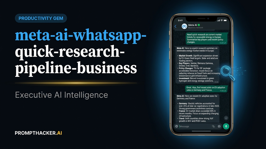 meta ai whatsapp quick research pipeline business
