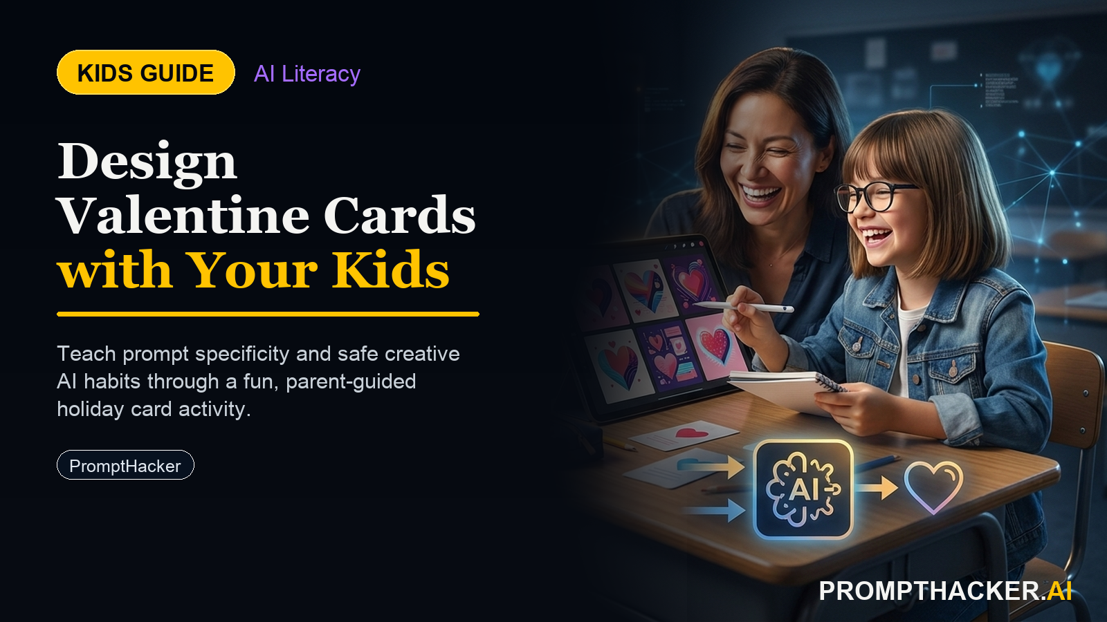 ai kids tip valentines card creation