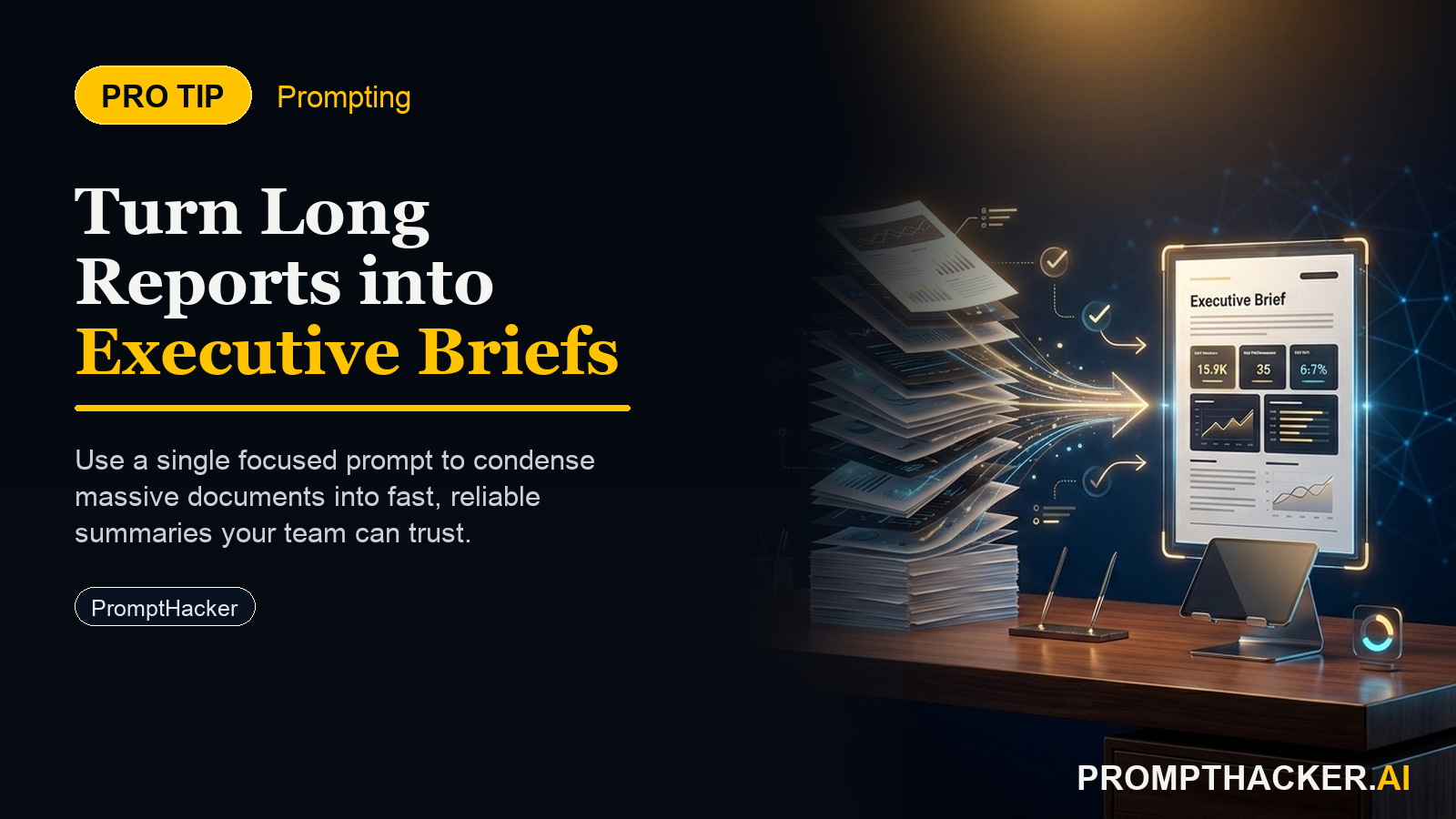 pro tip ai distill long reports executive briefs