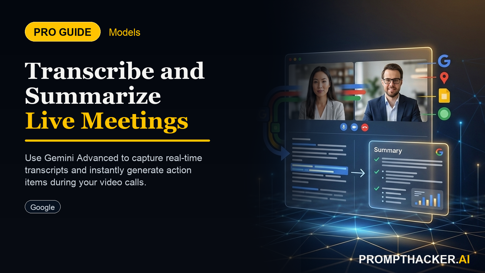 gemini advanced real time meeting transcription summaries