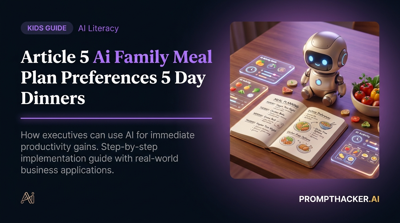 ai family meal plan preferences 5 day dinners