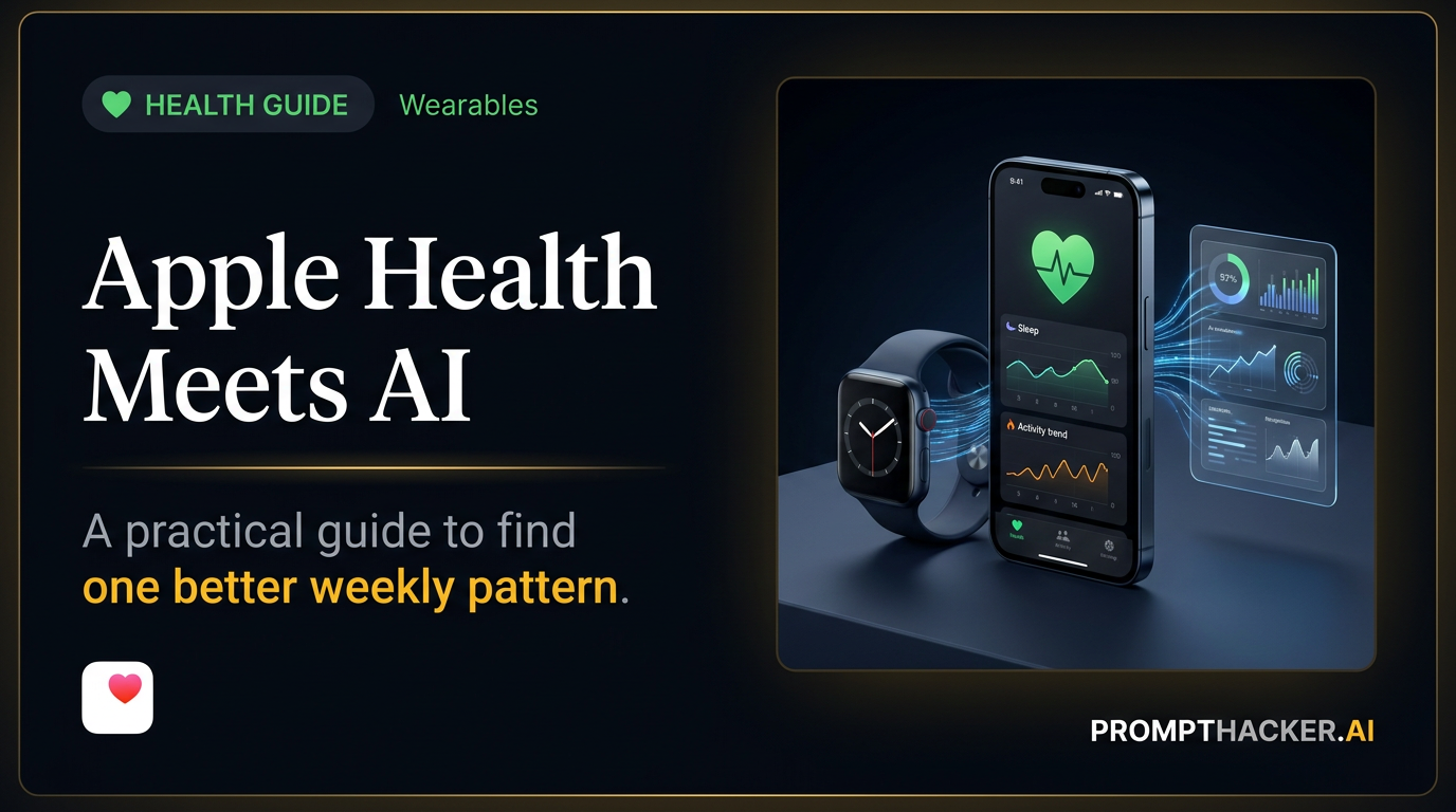 Apple Watch and iPhone health metrics flowing into an AI analysis workspace
