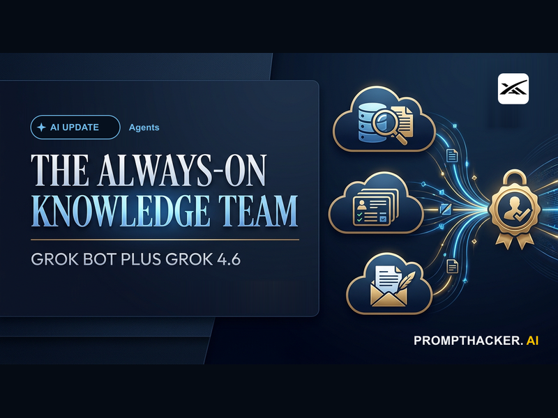 A Grok Bot cloud workspace moving a research job through tools toward one human approval checkpoint.