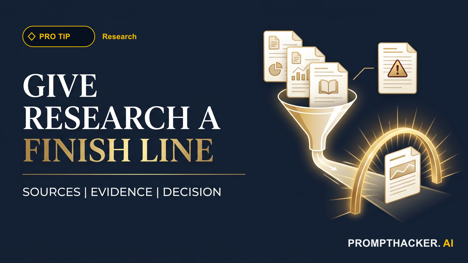A research agent following an evidence path from approved sources to a one-page decision brief.